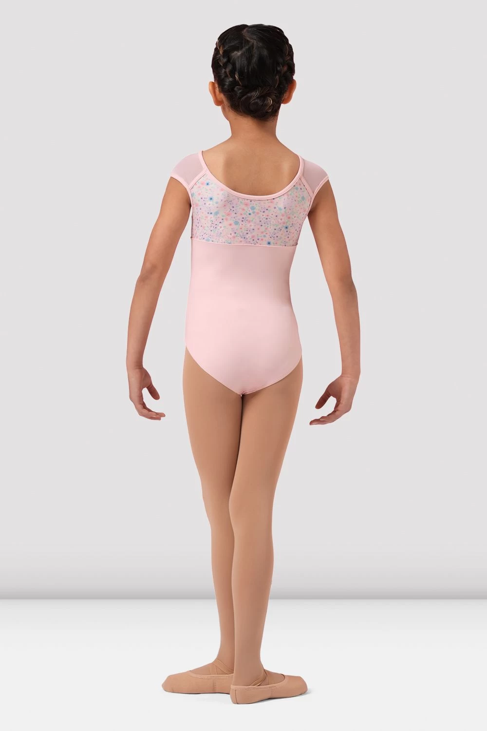 Girls Mirella Ditsy Floral Cap Sleeve Leotard 2 Girls Mirella Ditsy Floral Cap Sleeve Leotard - Image 2