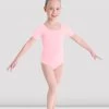 Girls Short Sleeve Round Neck Leotard