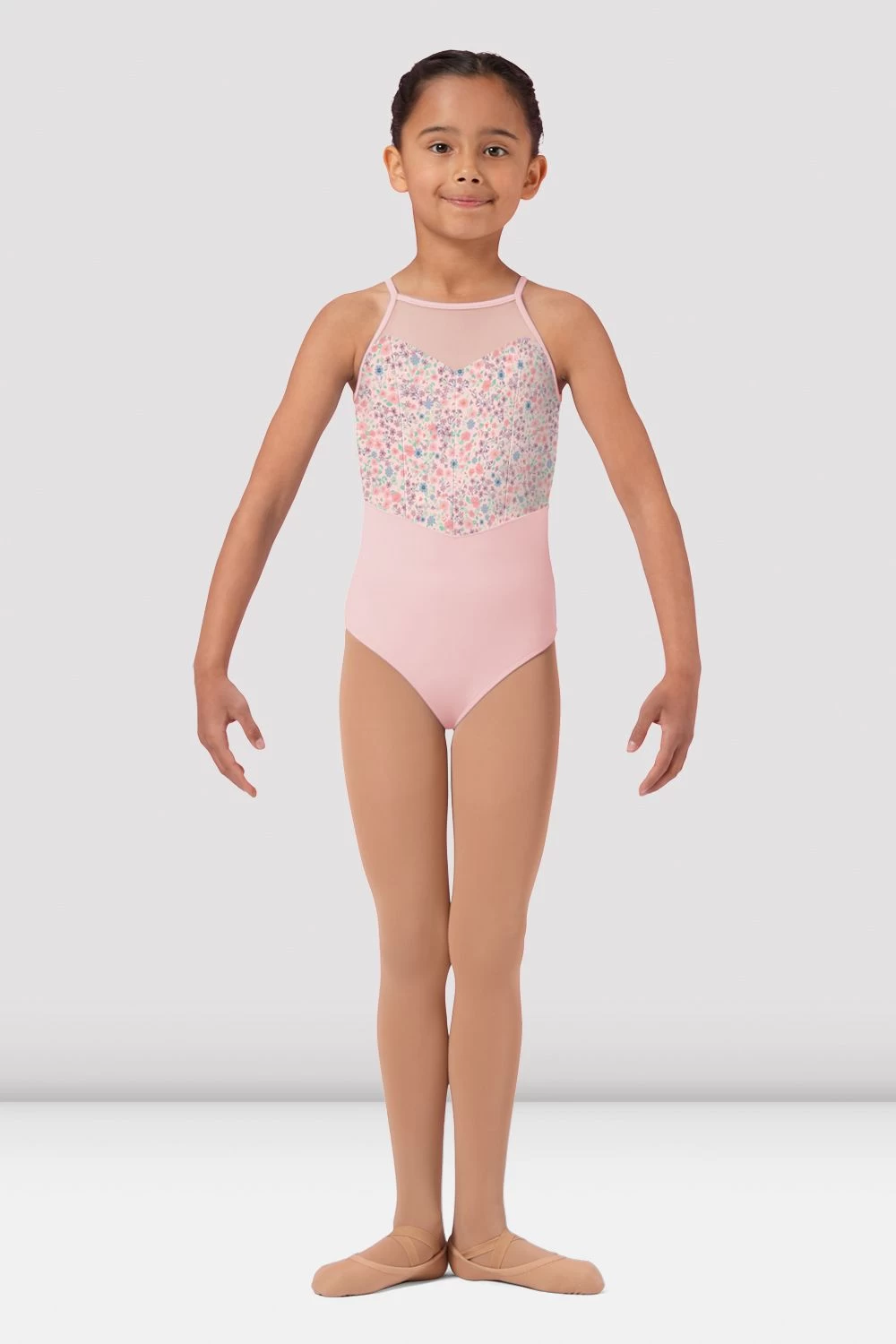 Girls Mirella Ditsy Floral Halterneck Leotard 1 Girls Mirella Ditsy Floral Halterneck Leotard