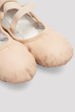 Ladies Odette Leather Ballet Shoes -Dance Gear Outlet Store S0246L PNK 08