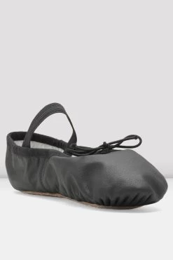 Childrens Dansoft Leather Ballet Shoes -Dance Gear Outlet Store SO205 G BLK 03