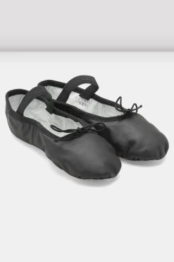 Childrens Dansoft Leather Ballet Shoes -Dance Gear Outlet Store SO205 G BLK 06