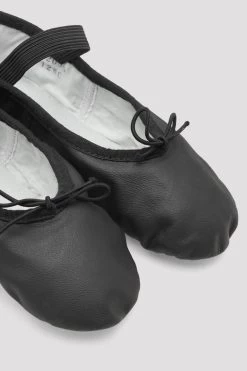 Childrens Dansoft Leather Ballet Shoes -Dance Gear Outlet Store SO205 G BLK 08